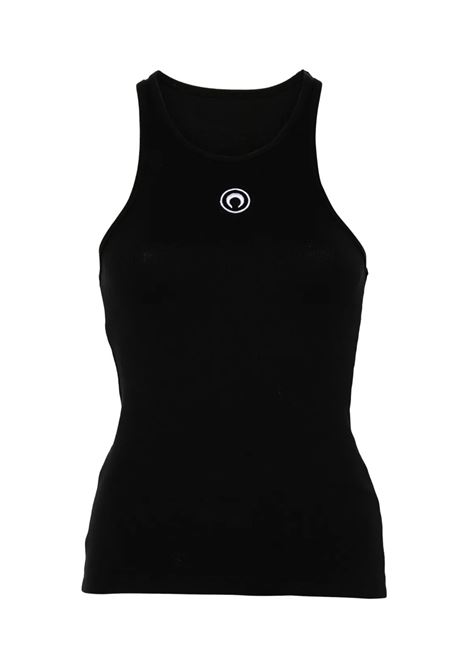 moon logo ribbed jersey tabk top woman black MARINE SERRE | WTT014ACJER0011BK99